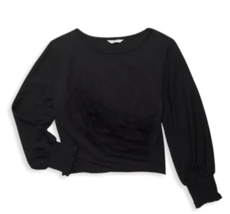 Black Overlap w/Smocking Cufff