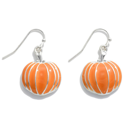 Enamel Pumpkin Earrings