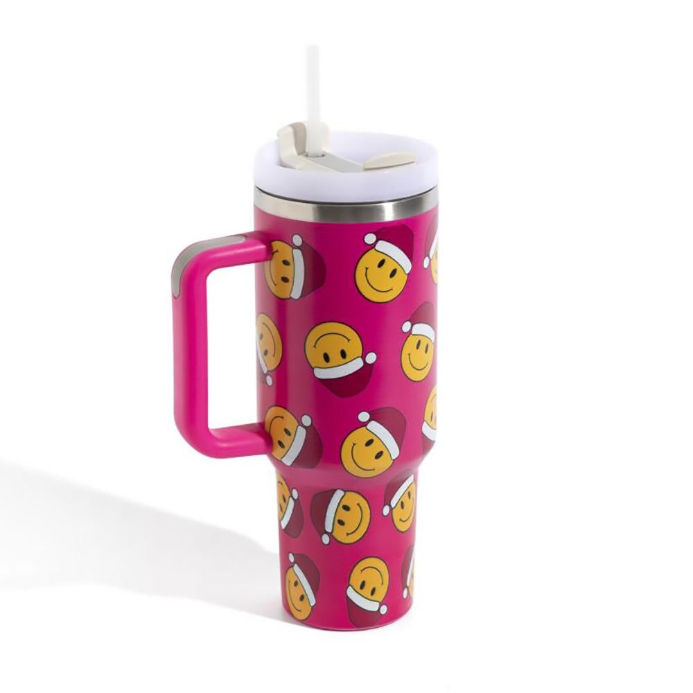 Happy Face Santa Printed 40oz Tumbler