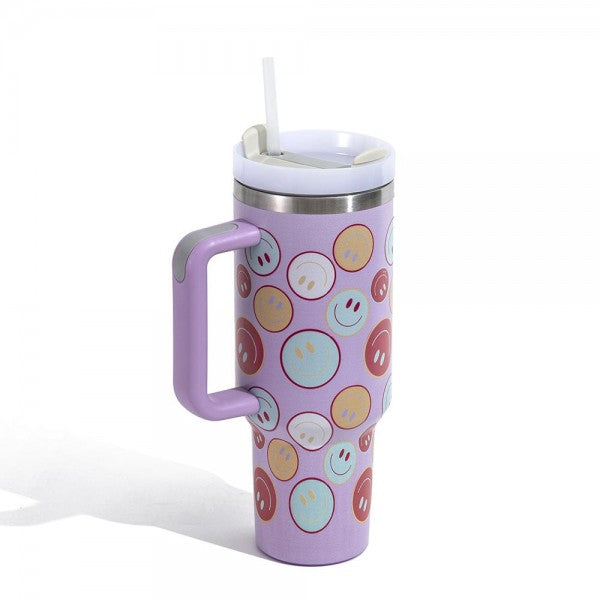 Multi Happy Face Printed 40oz Tumbler