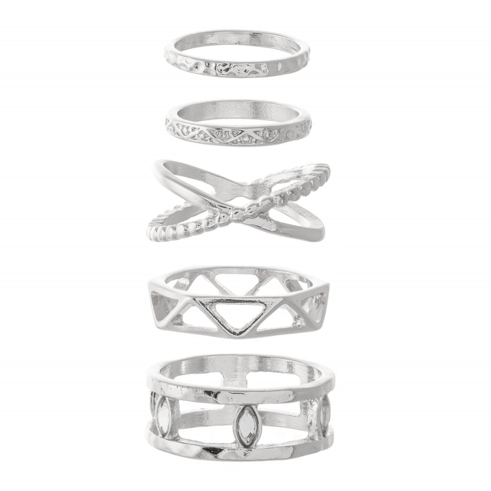 Sliver Stacking Knuckle Ring Set
