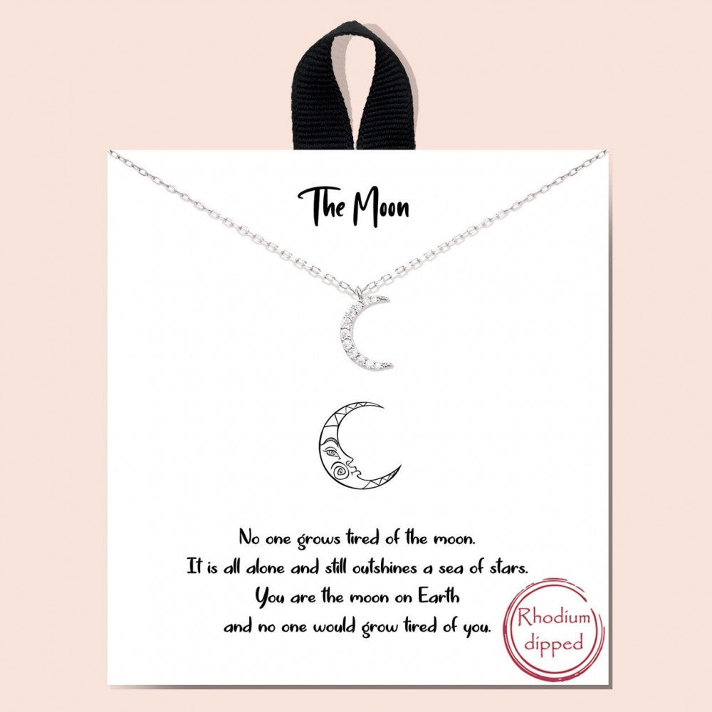 Cubic Zirconia Moon Necklace