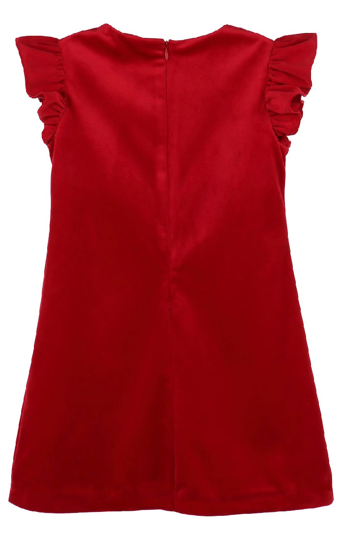 Red Deluxe Velvet Shift Dress