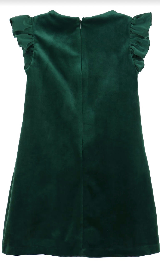 Green Deluxe Velvet Shift Dress