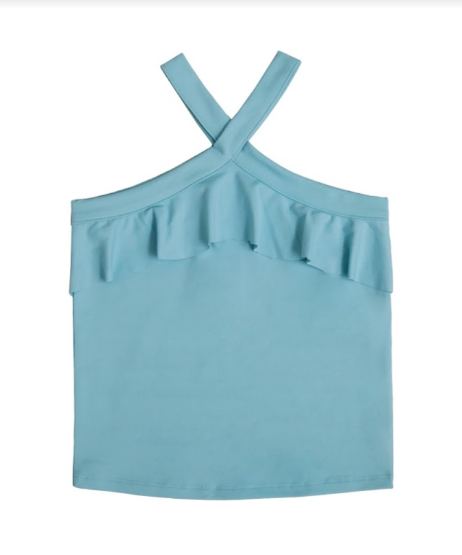 Blue Flutter Crossover Top