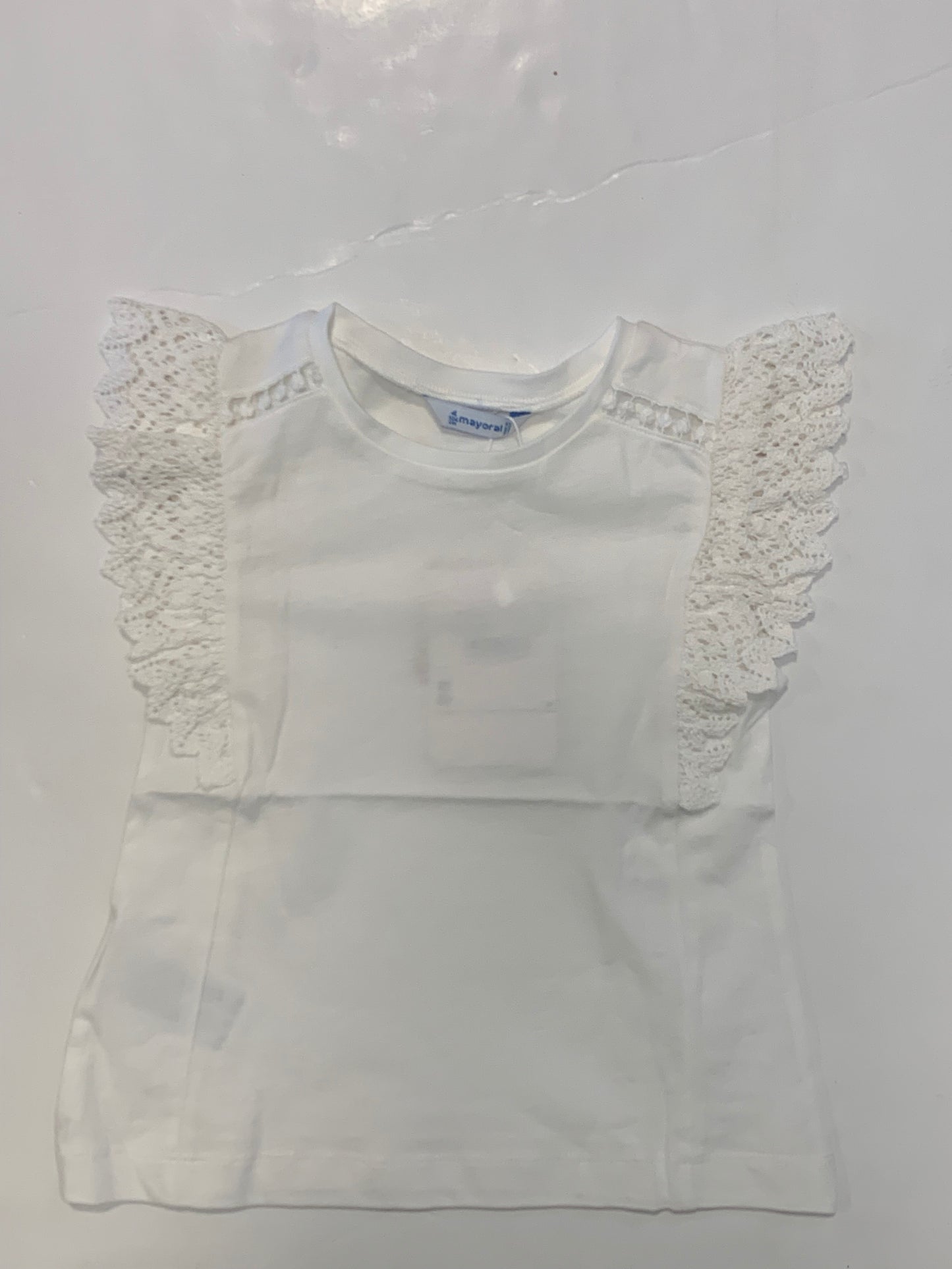 Ivory Crochet Ruffle Sleeve Top