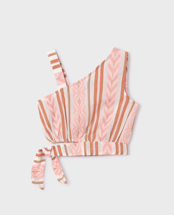 asymmetrical jacquard top