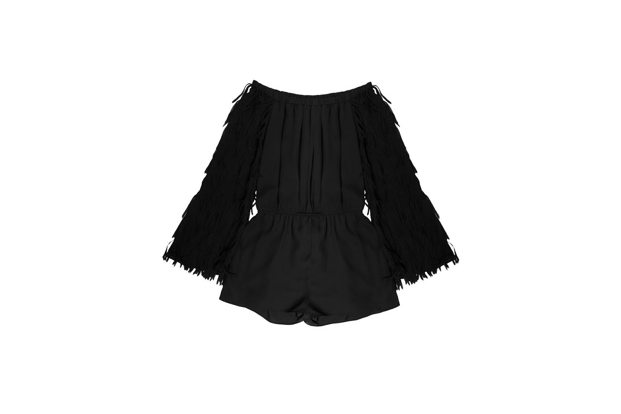 Black Fringe Romper