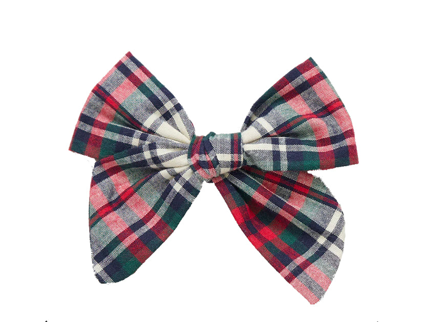 Pink Chicken Girls Bow - Holly Tartan