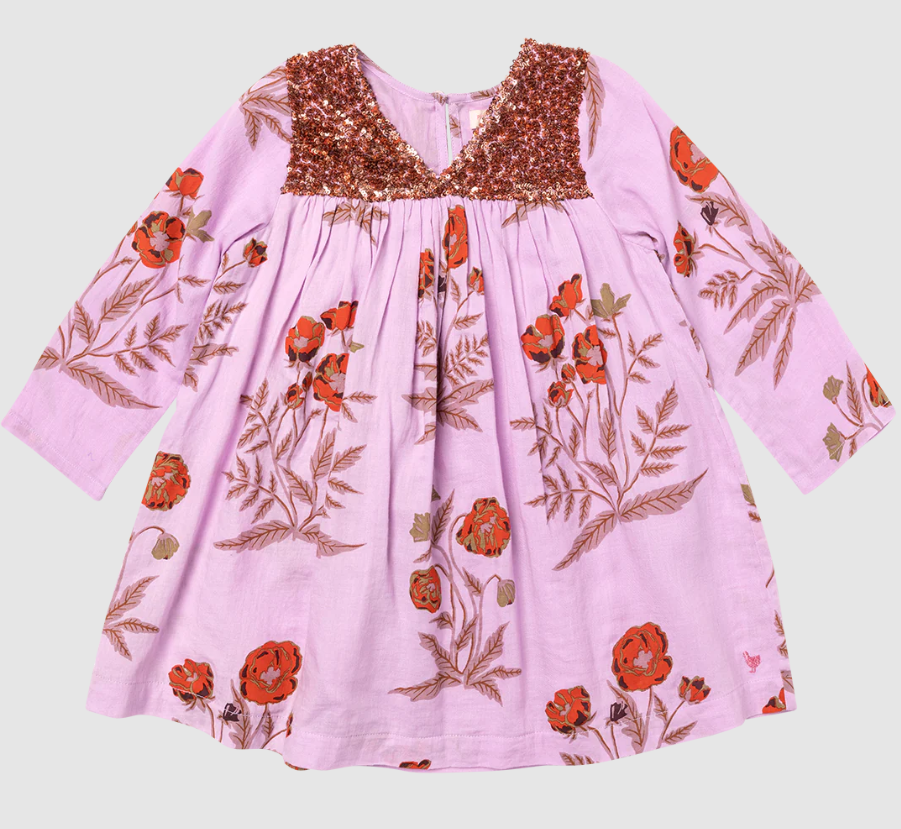Pink Chicken Girls Courtney Dress - Lavender Poppy