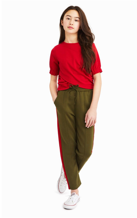 Red Ponte Front Overlay Top