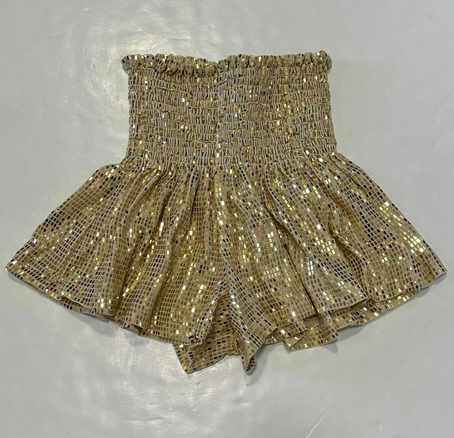White Gold Disco Swing Shorts