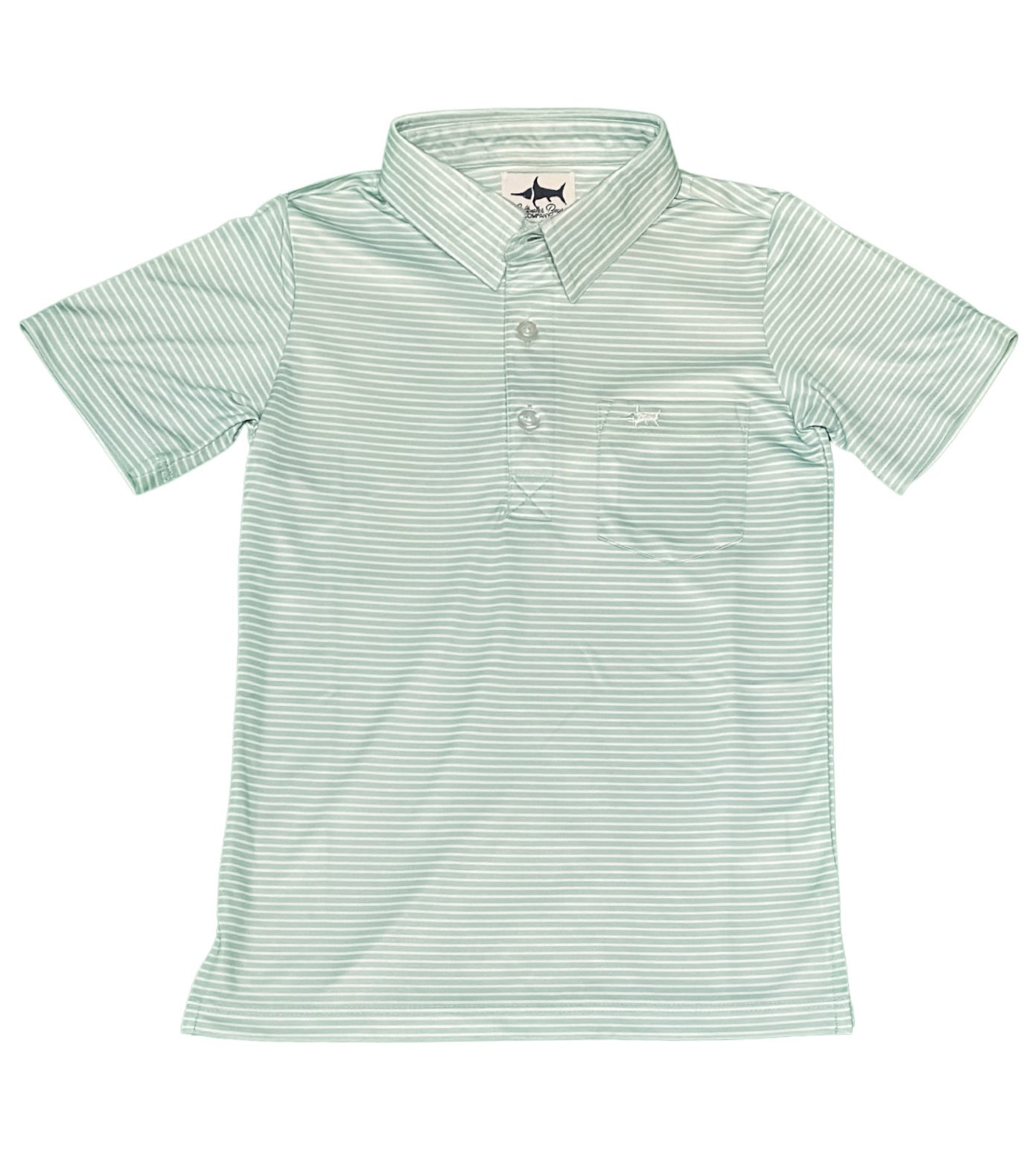 Mint Stripe Performance Polo