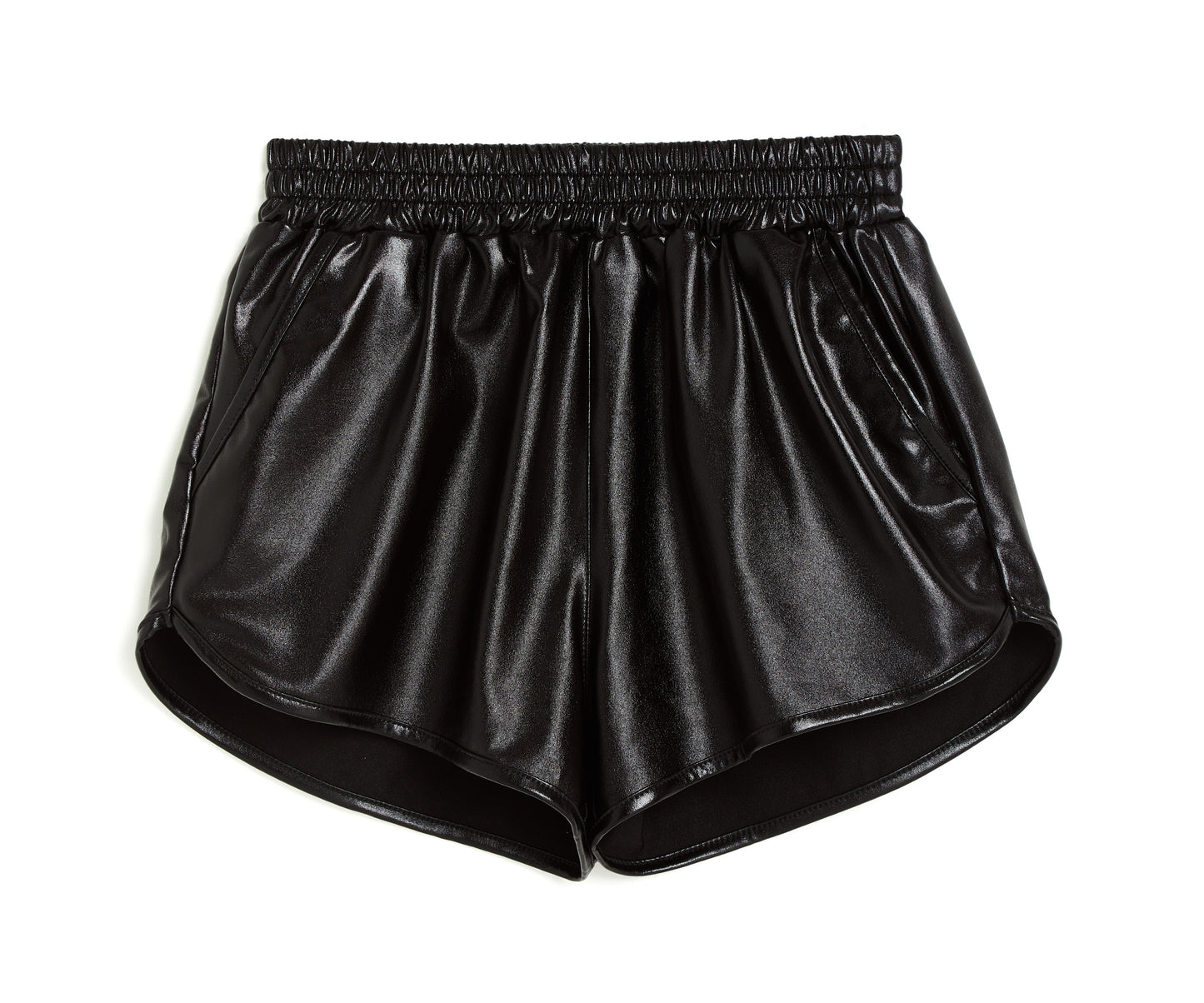 Black Metallic Color Dolphin Shorts