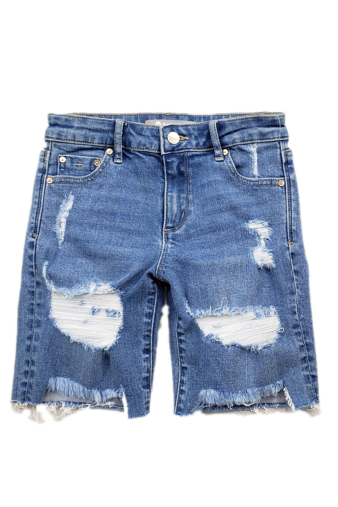 Distressed Bermuda fray hem short