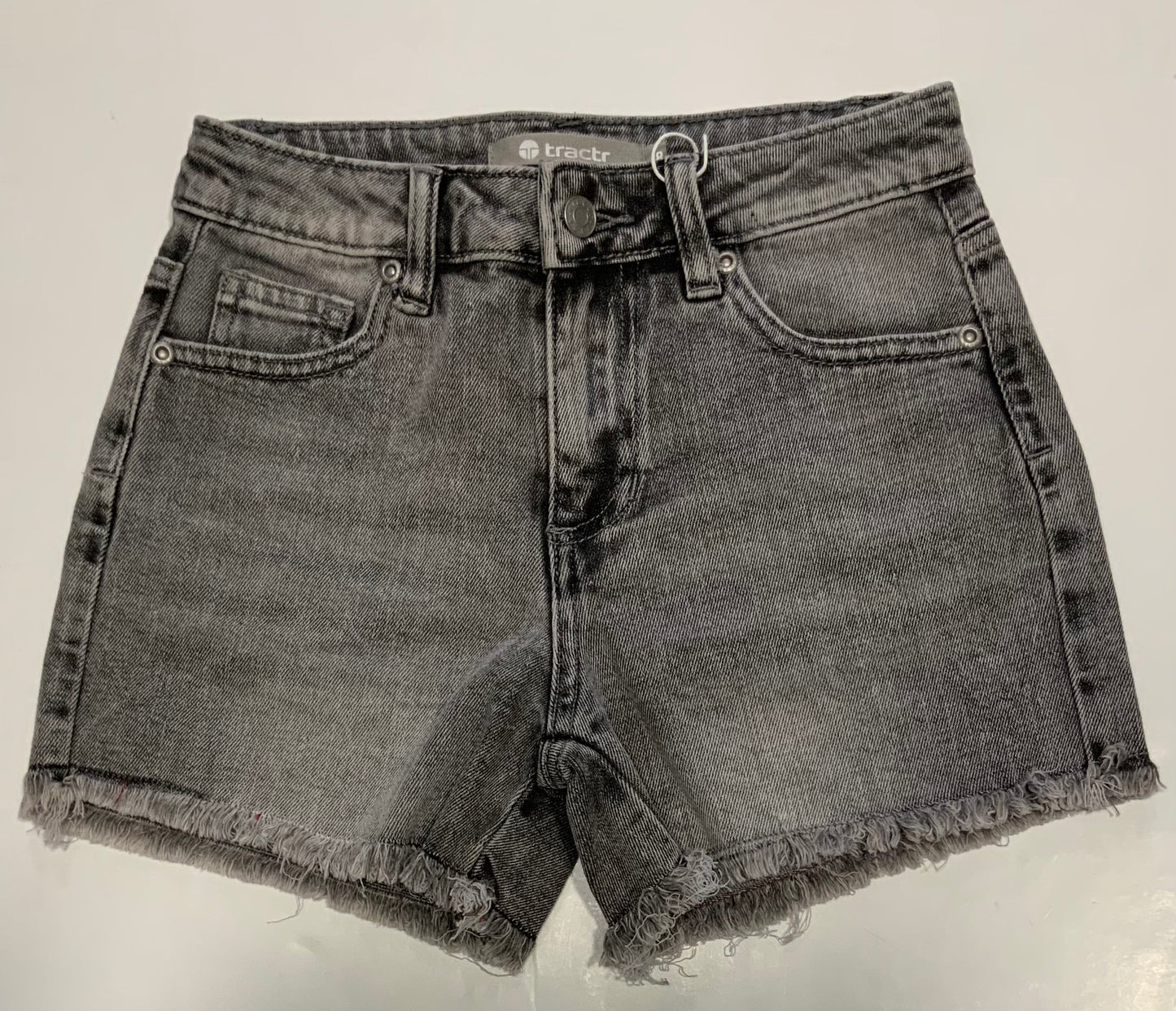 Grey Weekender Shorts With Fray Hem