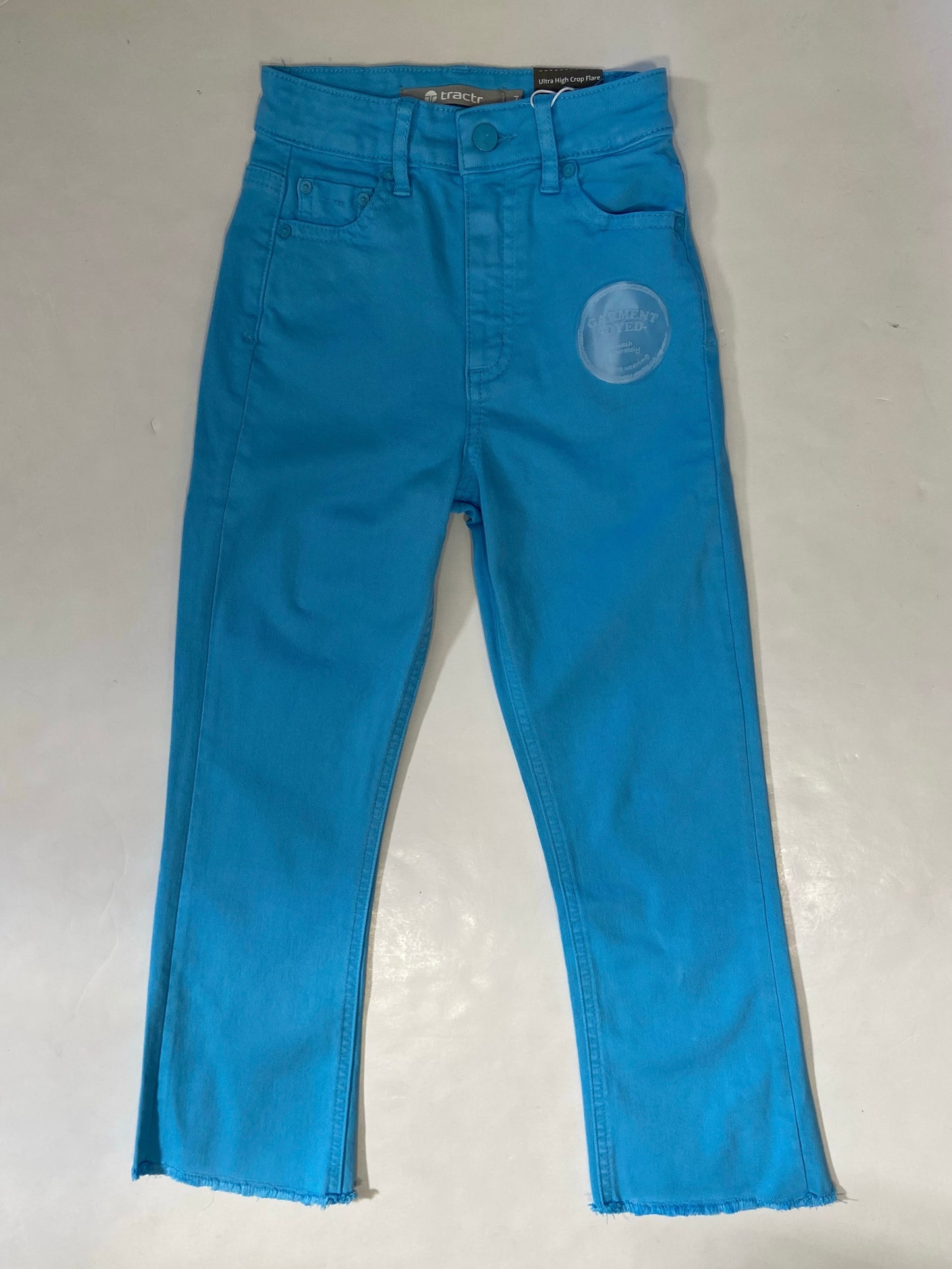 Neon Blue Ultra High Rise Crop Flare