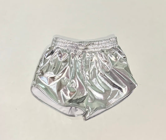 Sliver Metallic Color Dolphin Shorts