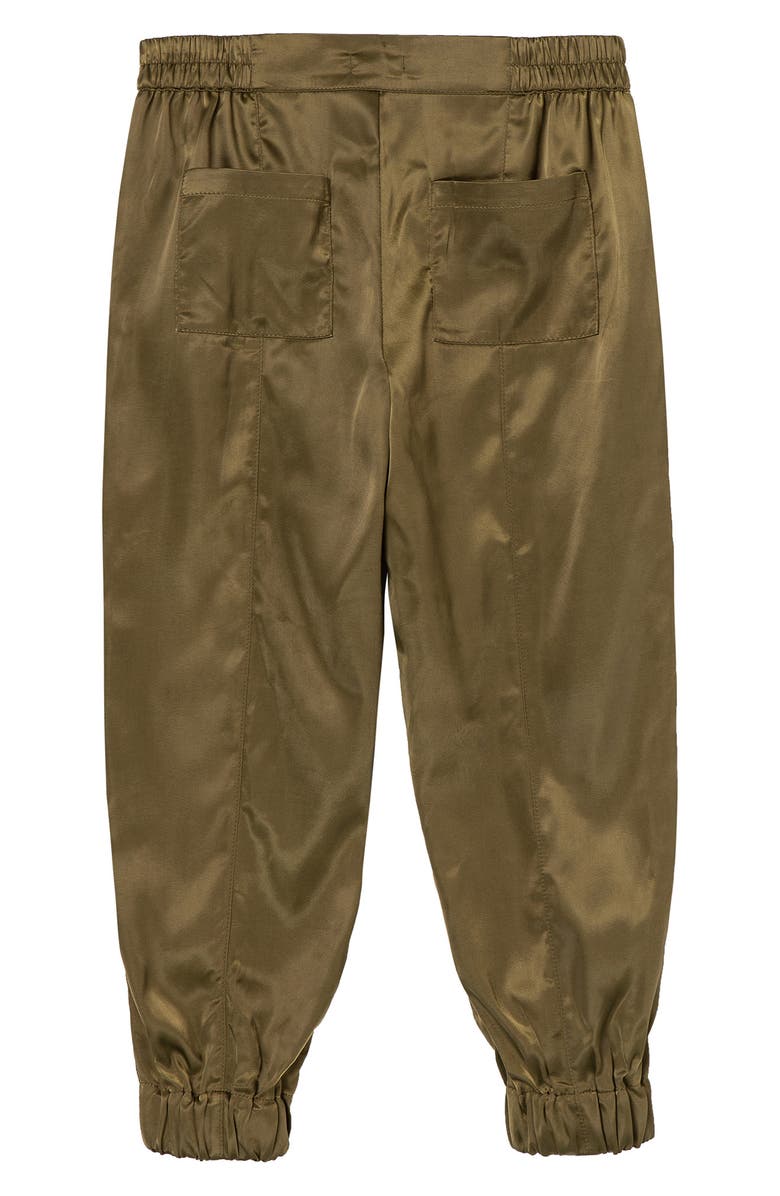 Olive Satin Pull On Pants