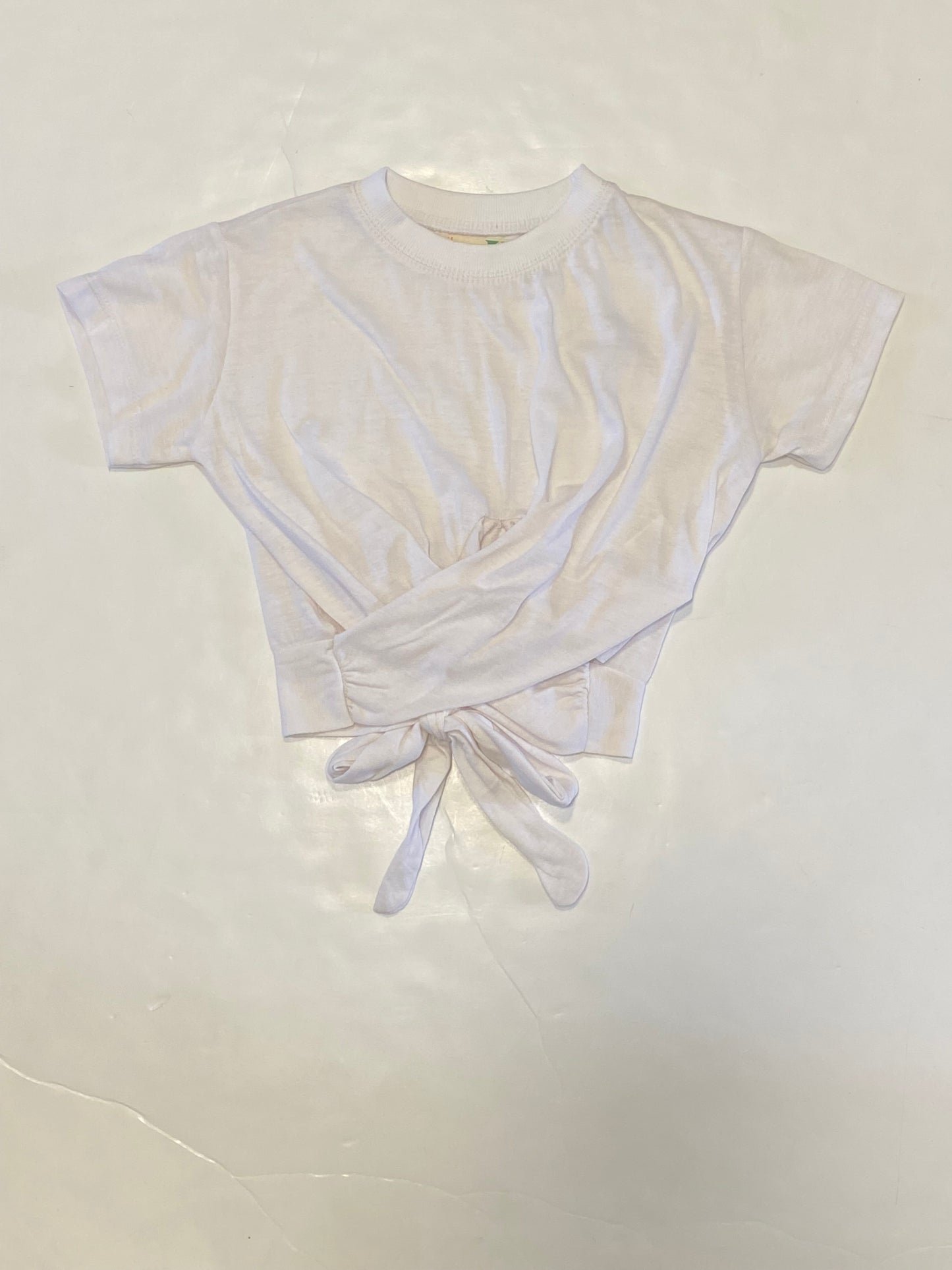 White Twist Tie Back Top