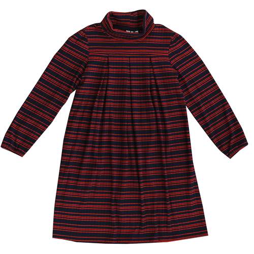 Navy & Red Turtlenck Dress