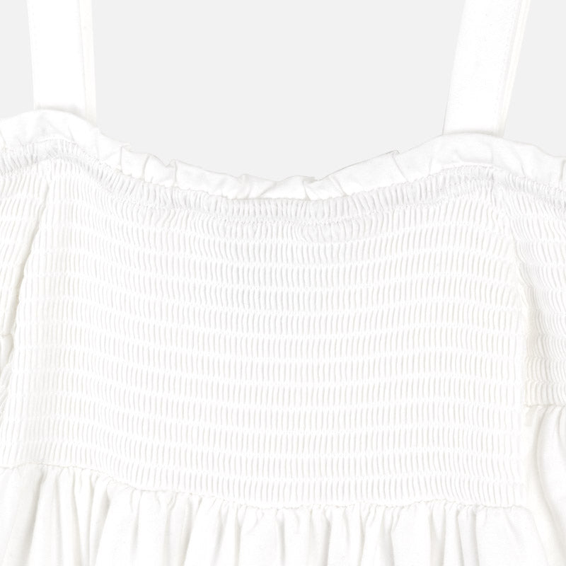White Knit Embr Dress