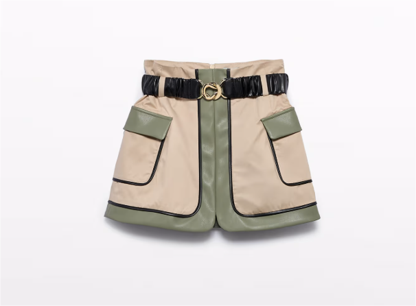 Beige Maza Twill Skirt