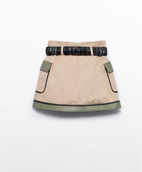 Beige Maza Twill Skirt