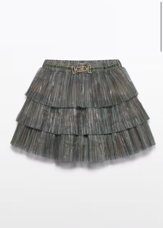 Jade Ruffle Pleated Skirt