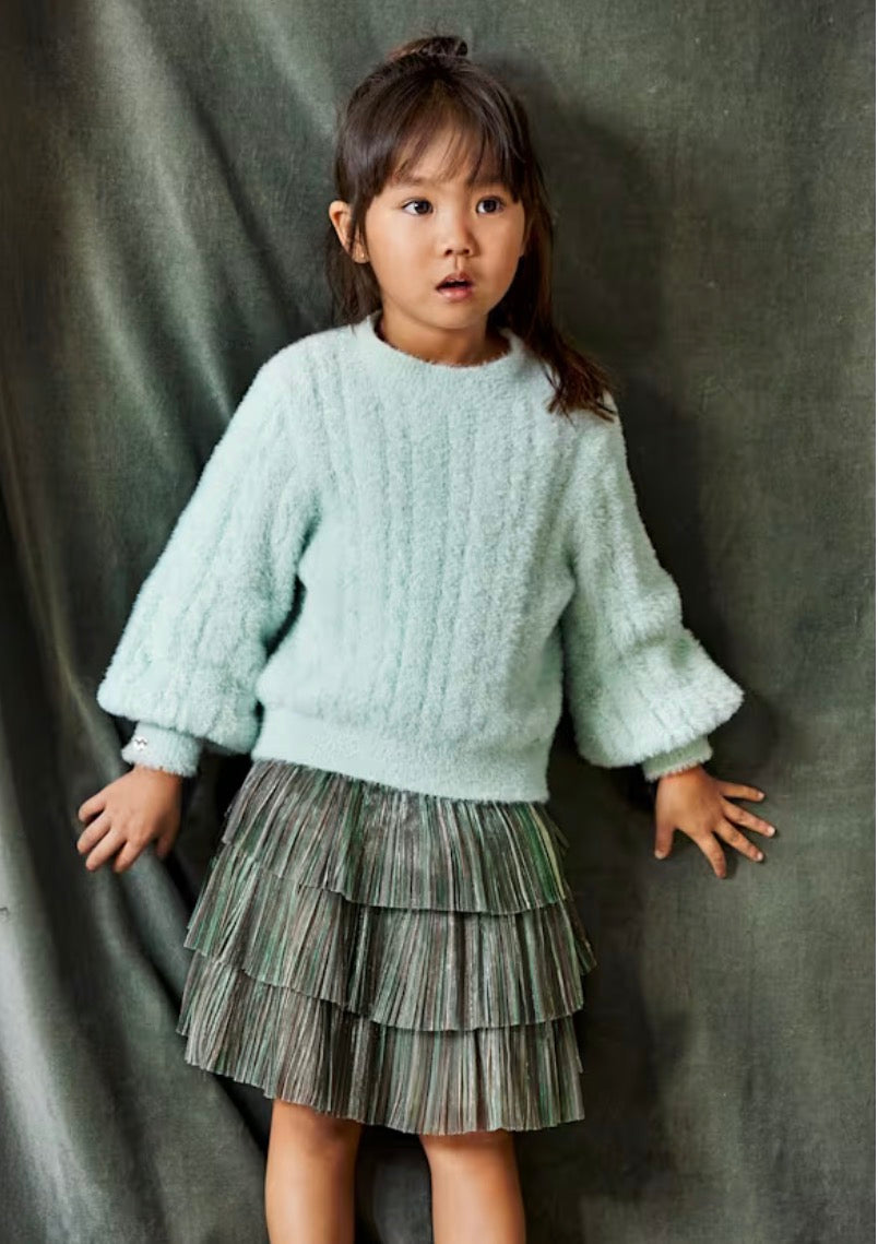Jade Ruffle Pleated Skirt