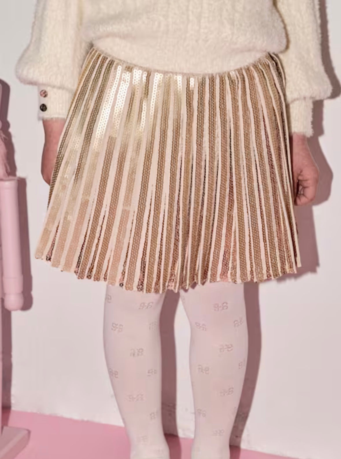 Sequin Pleated Skirt