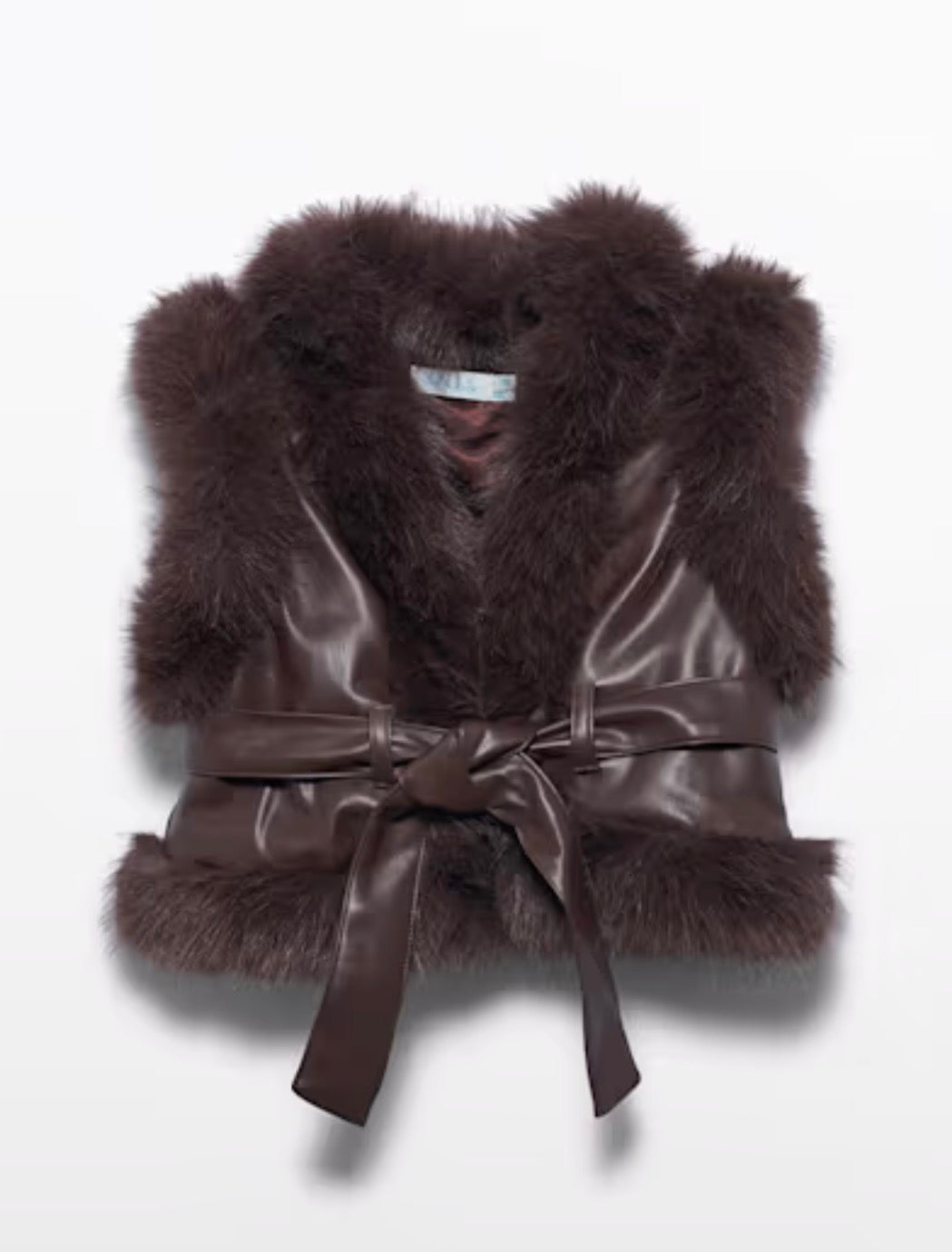 Truffle Quilted Faux Furry Vest