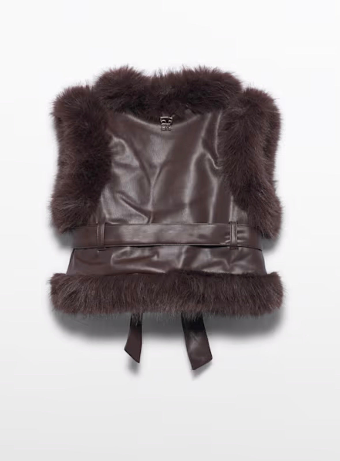 Truffle Quilted Faux Furry Vest