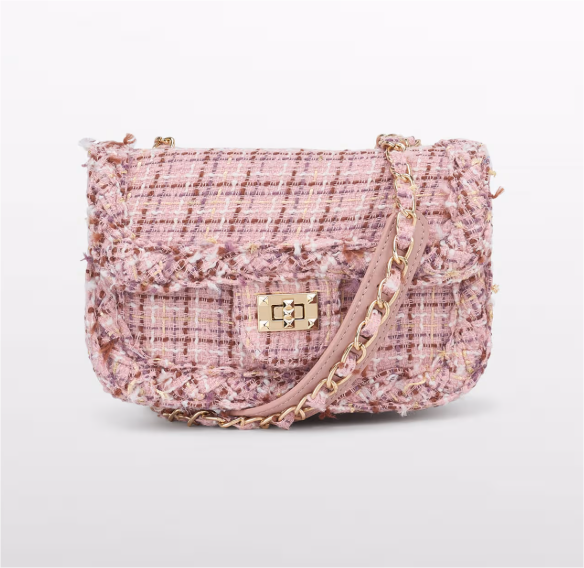 Pink Tweed Bag