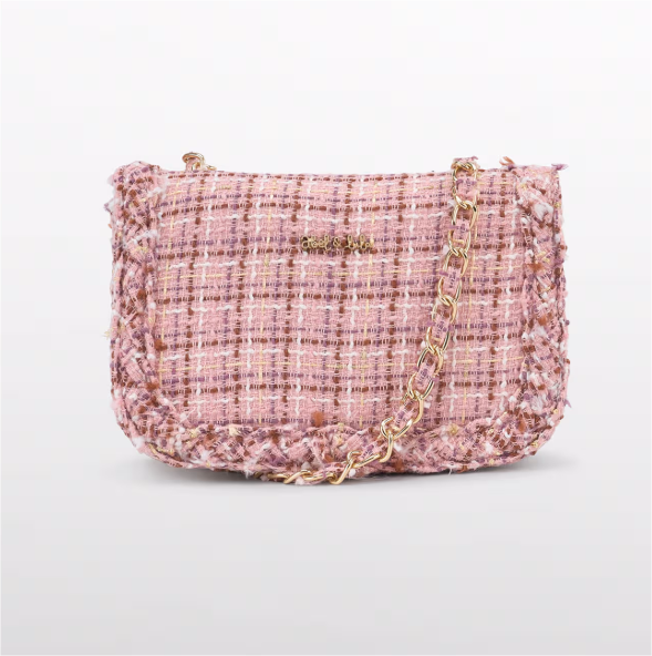 Pink Tweed Bag