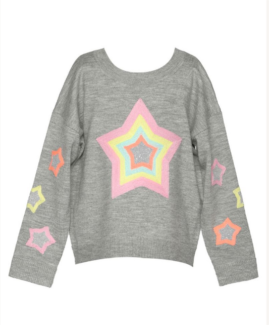Grey Multi Star Sweater
