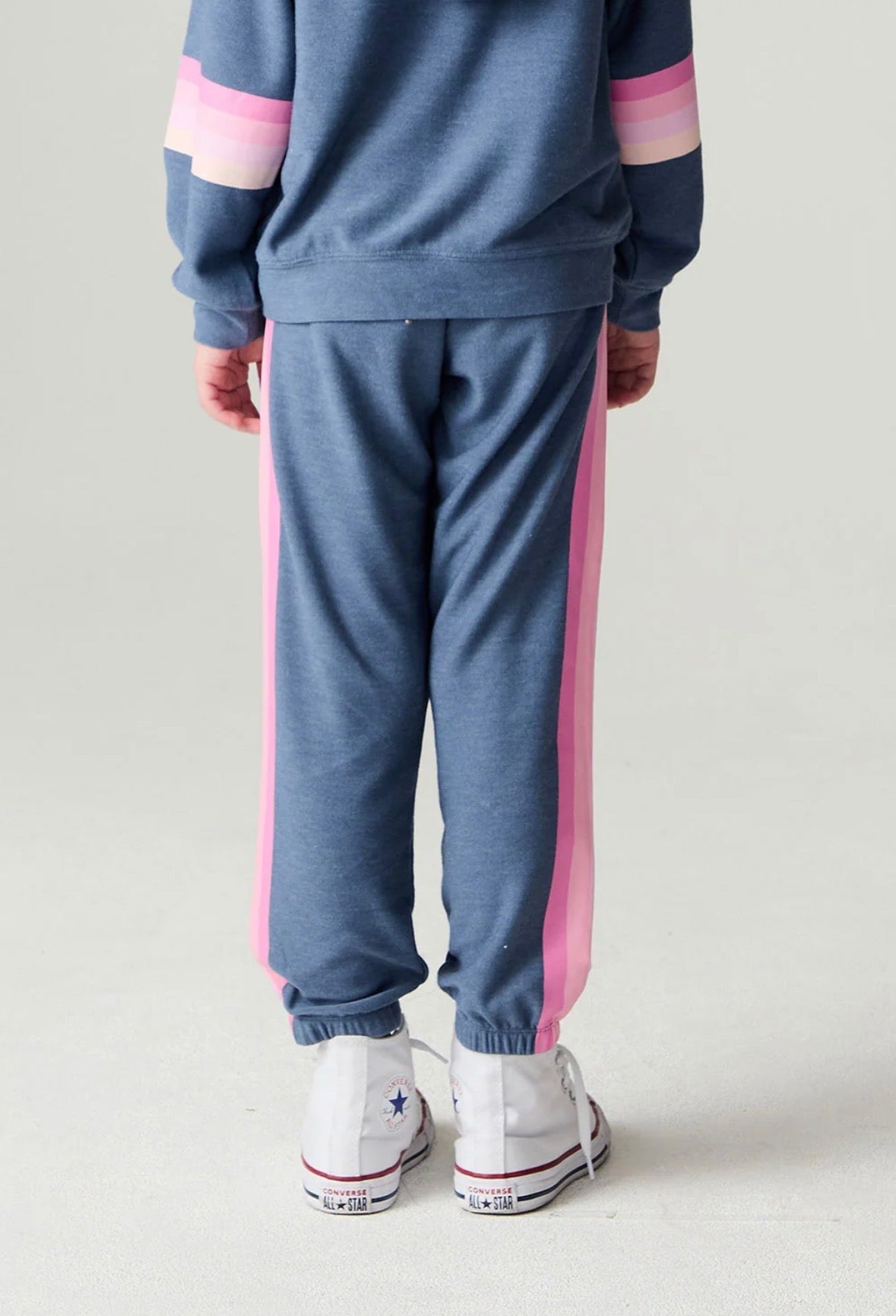 Navy Multi Stripes Girls Jogger