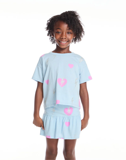 Blue Bolt Hearts Tee