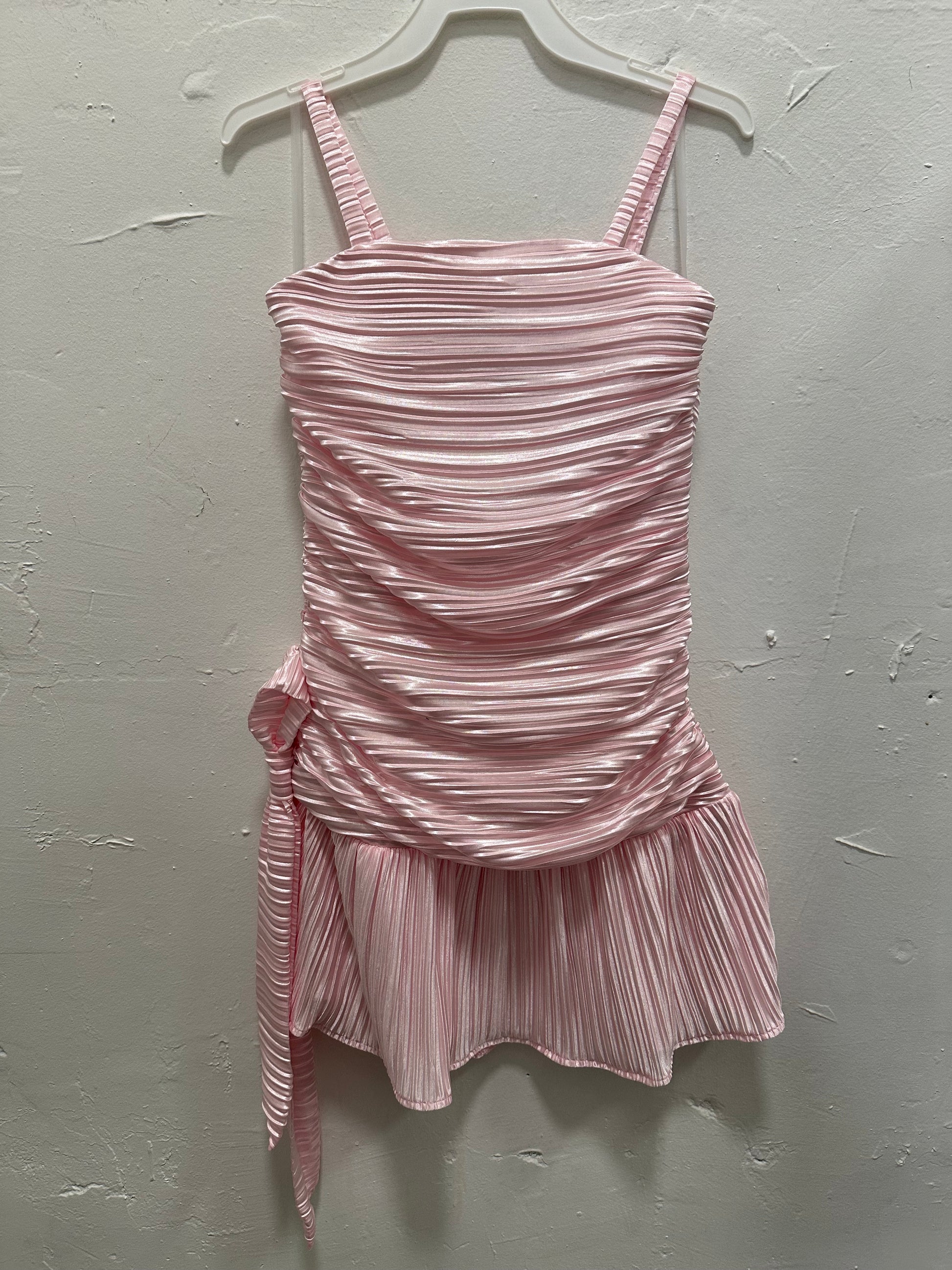 Pink Fortuny Flounce Dress