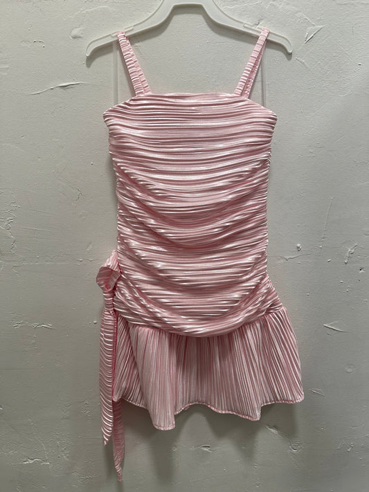 Pink Fortuny Flounce Dress