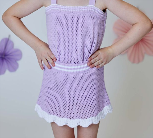 Lilac Knit Skort w/Scallop Trim