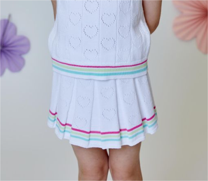 White Heart Knit Skort