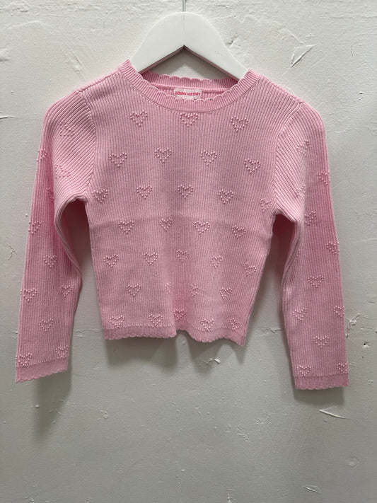 Pink Hearts Long Sleeve Top