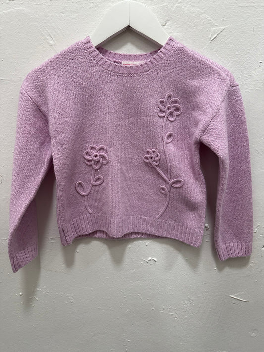 Lilac Sweater w/ Flowers