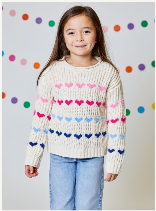 Natural w/ Hearts Sweater