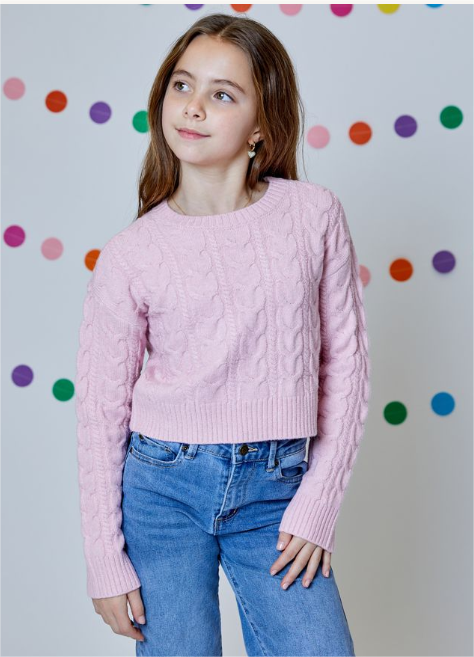 Misty Mauve Cable Sweater