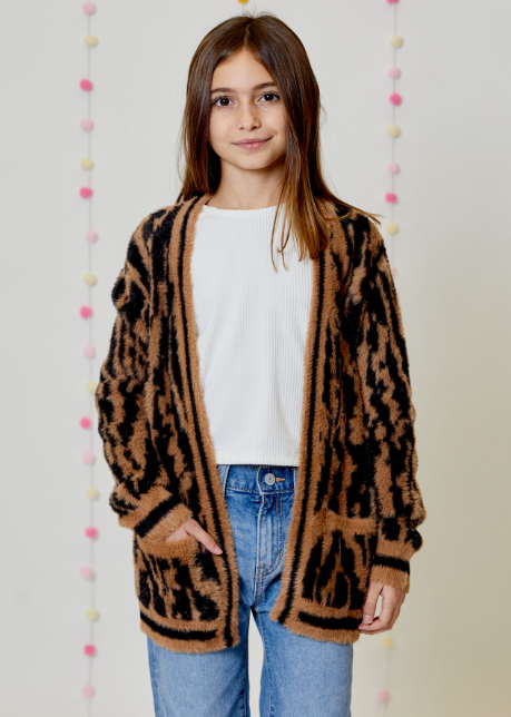 Mocha Animal Print Cardigan