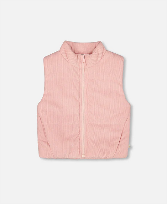 Dusty Pink Corduroy Puffy Vest