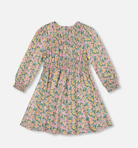 Smocked Dress Floral Print