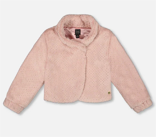 Pink Sliver Short Fake Fur Jacket